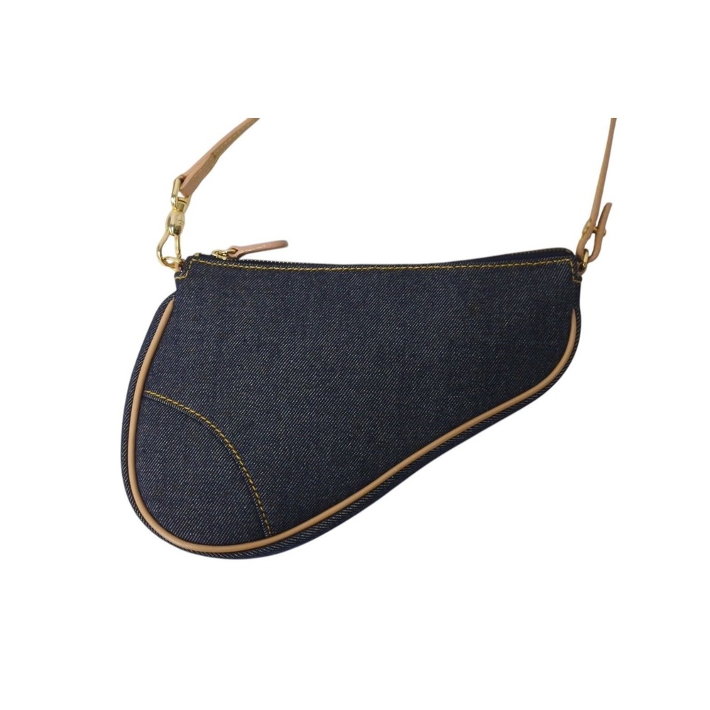 Christian Dior Saddle Bag Accessory Blue Denim - Picture 2 of 8